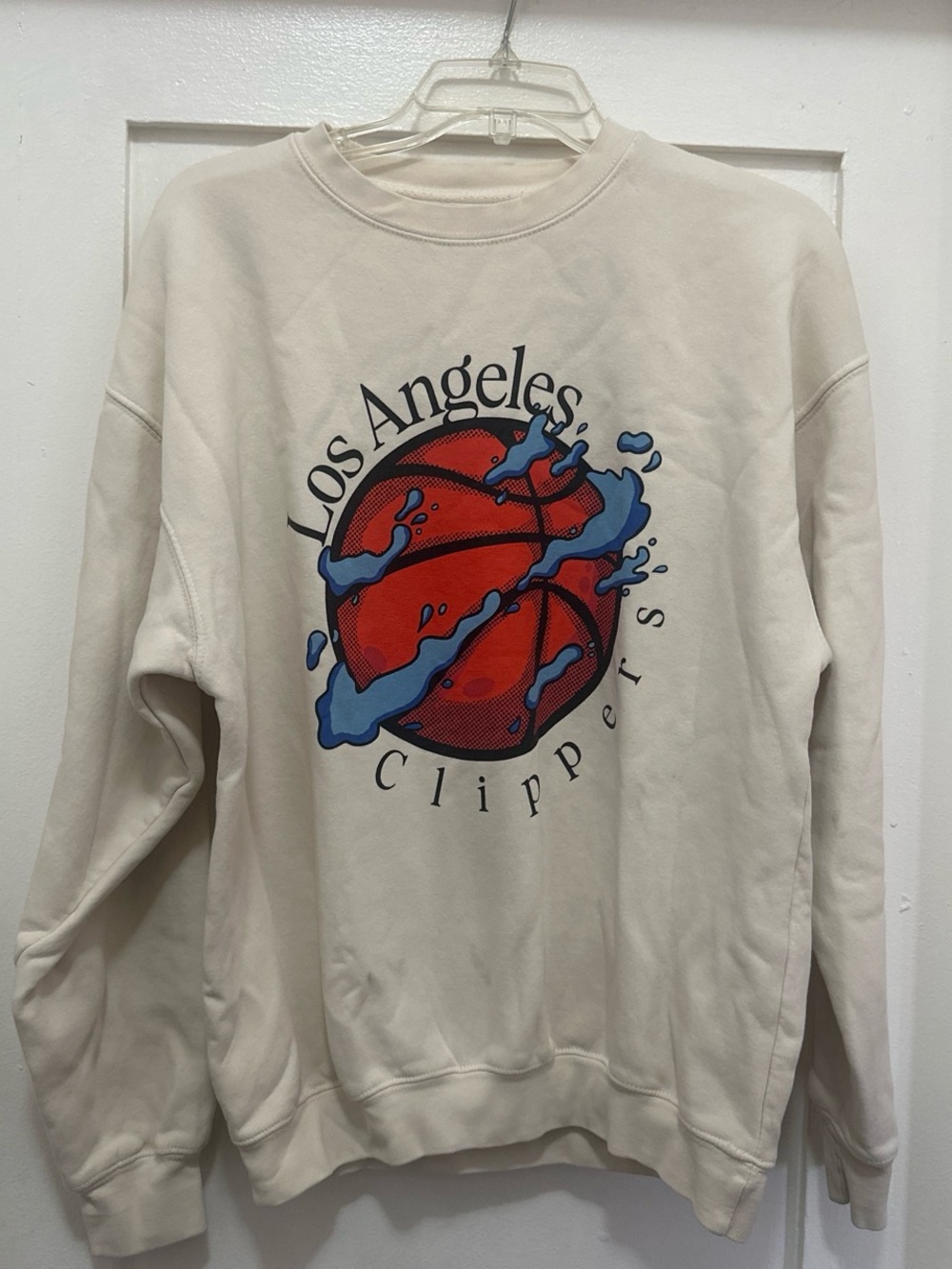 Cream Los Angeles Clippers Graphic Crewneck Sweatshirt